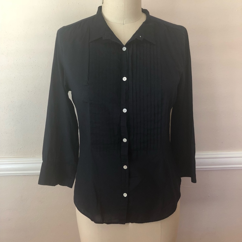 J Crew Size S Small womens Navy Blue collar shirt